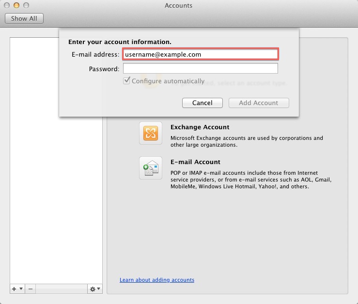 configure gmail i outlook for mac 2011